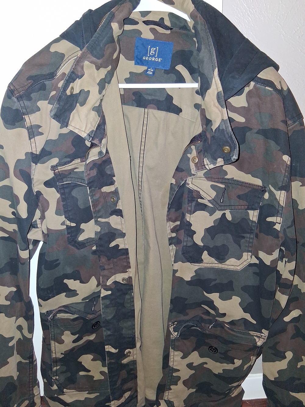 George Men's Camouflage Field Jacket in Olive and Black